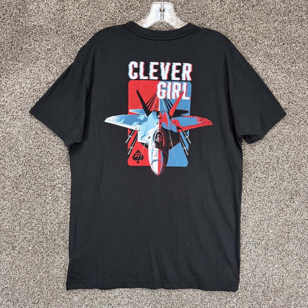 Zero Foxtrot T-Shirt Mens XL Black "Clever Girl" Fighter Jet The Afterlife Club